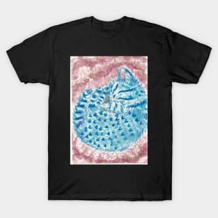 Sleeping Blue cat art T-Shirt